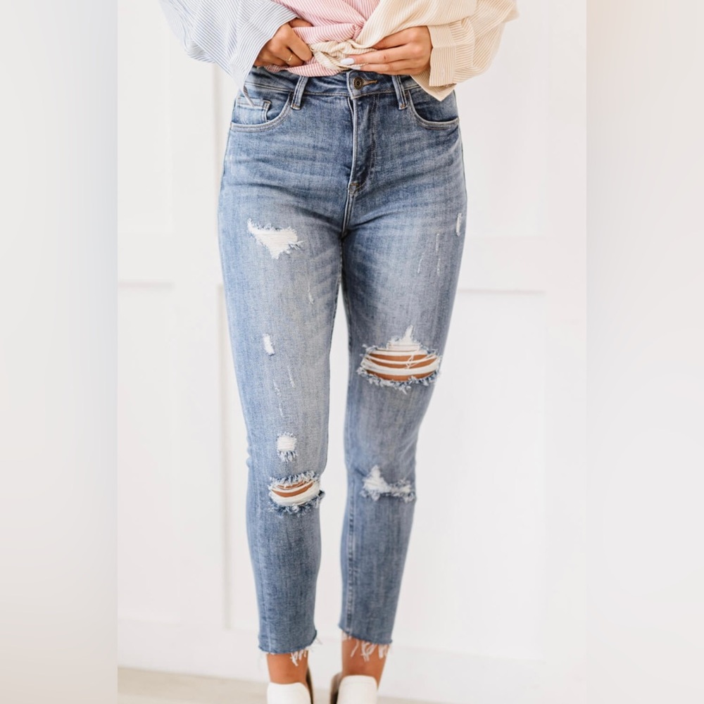 Melissa High Rise Distressed Skinny Jeans